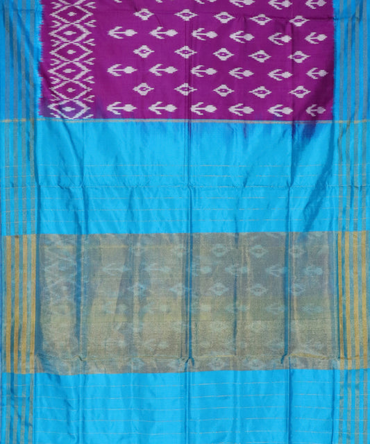 Electric violet color Pochampally Silk Sarees