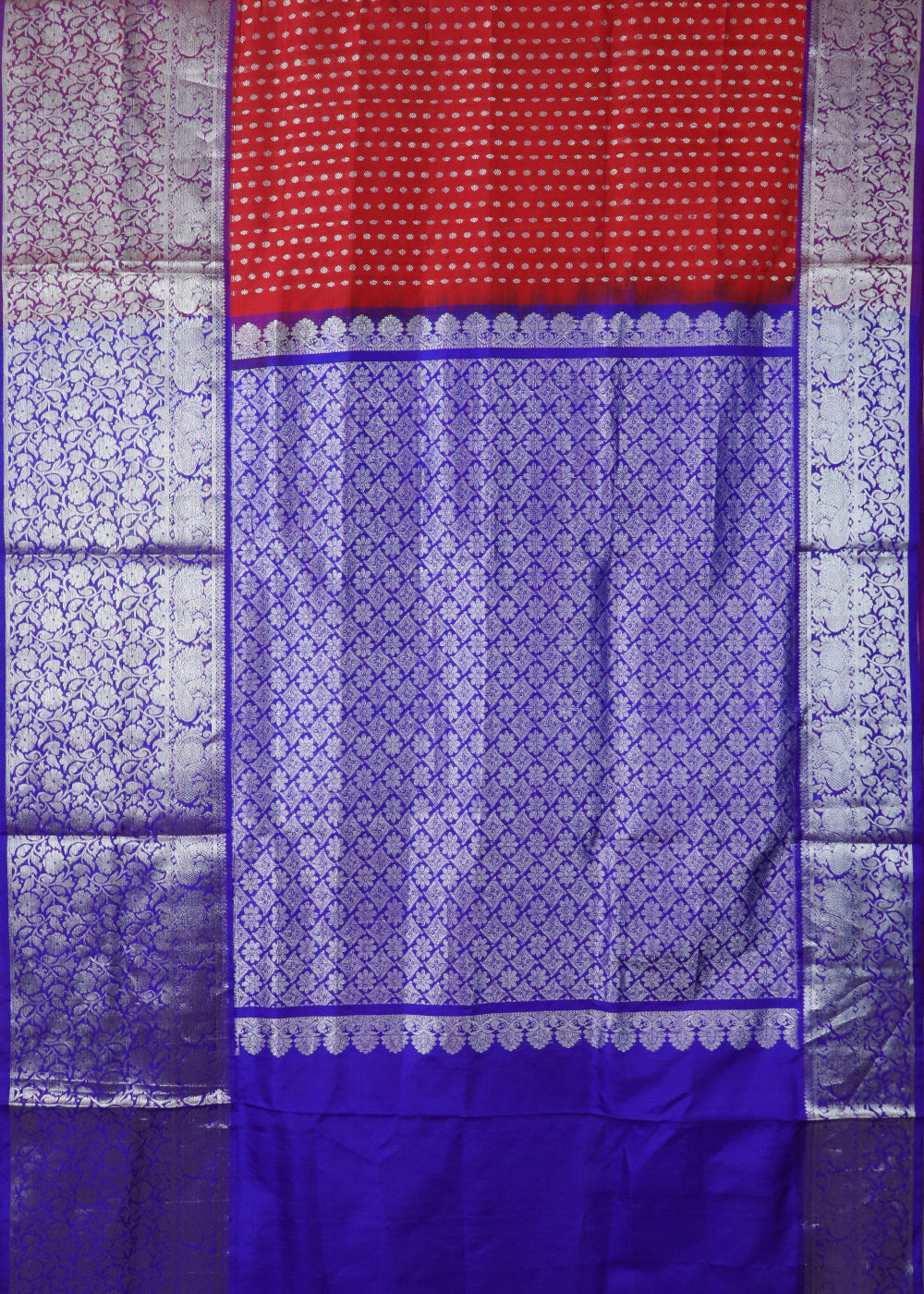 Barn red color handloom madhavaram silk saree