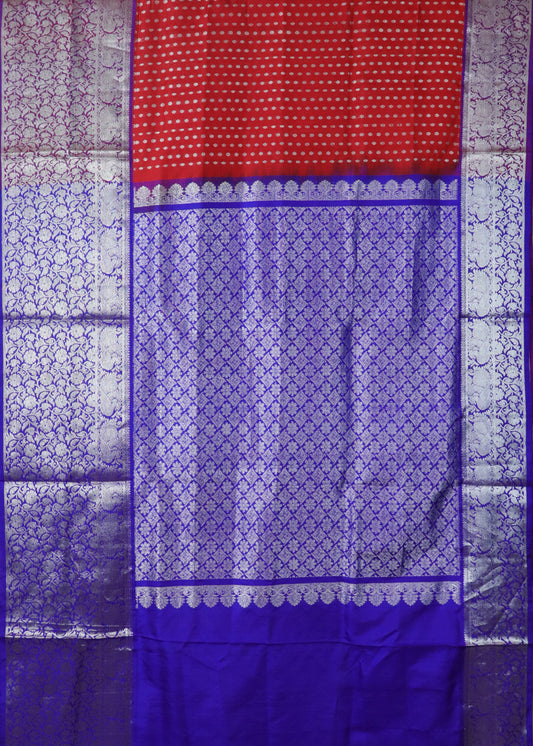 Barn red color handloom madhavaram silk saree