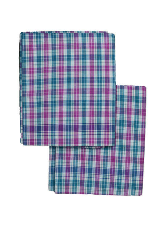 Handwoven colour check lungies (Pack of 2)