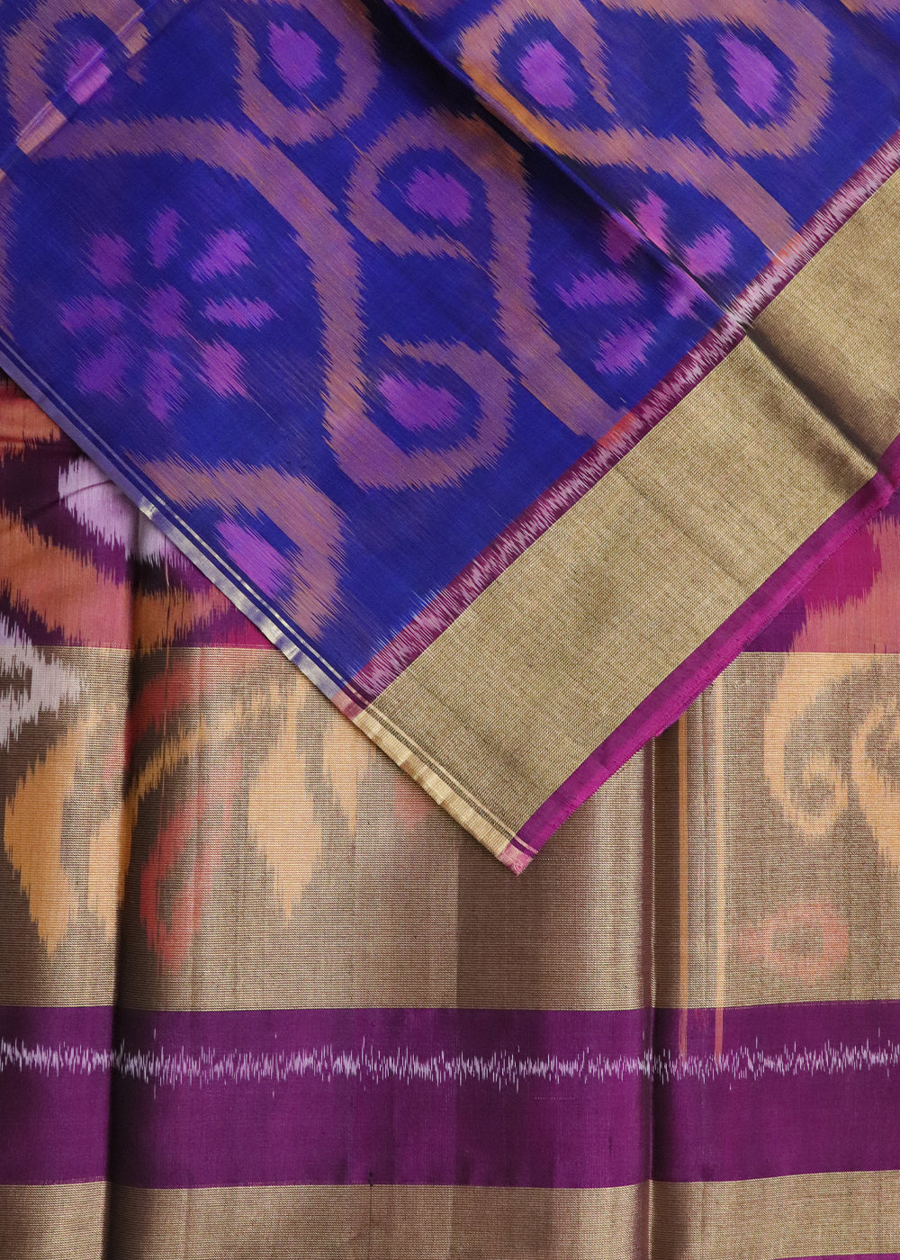 Blue color handloom pochampally sico saree