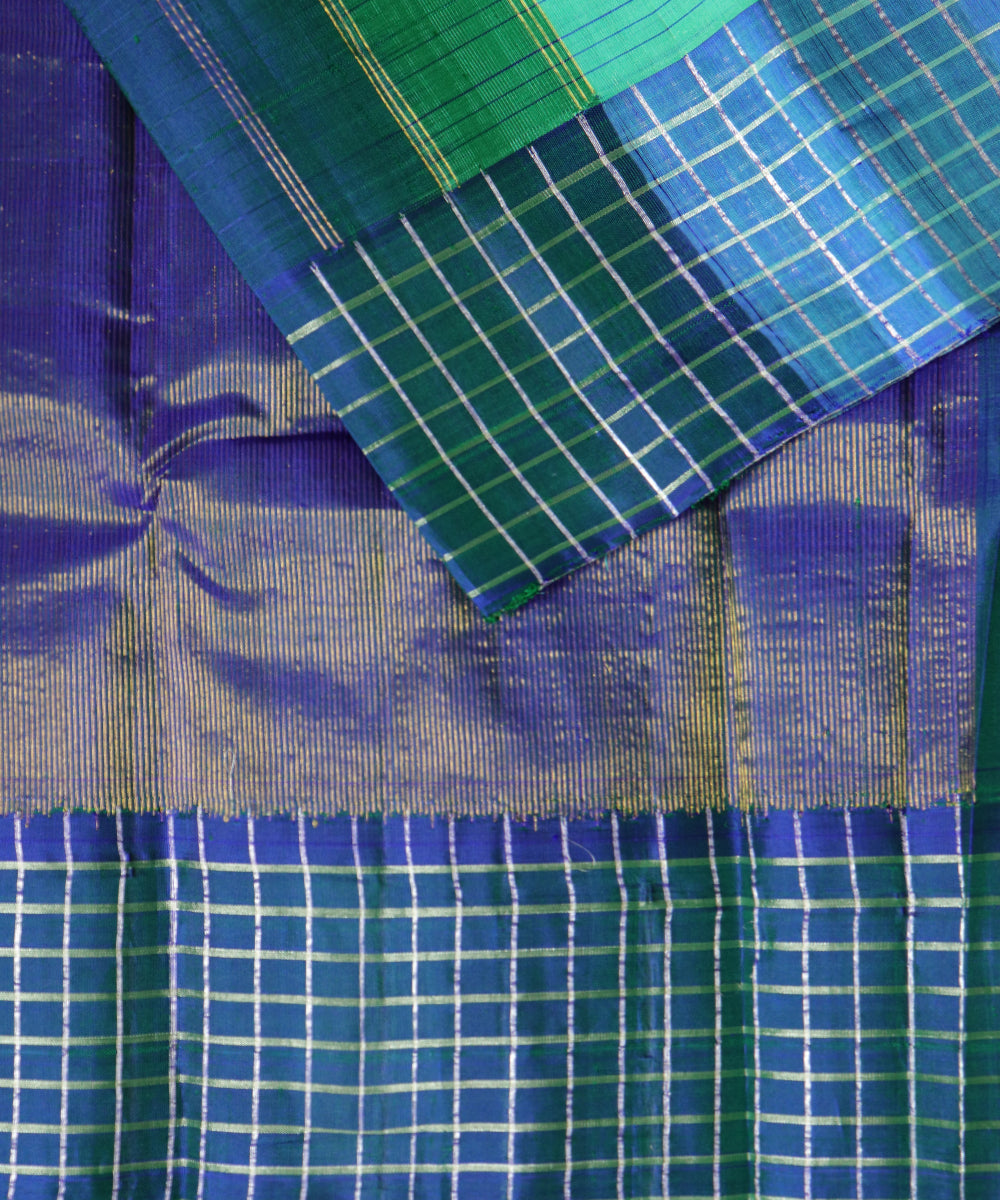 Sky blue Handloom Gadwal SICO saree