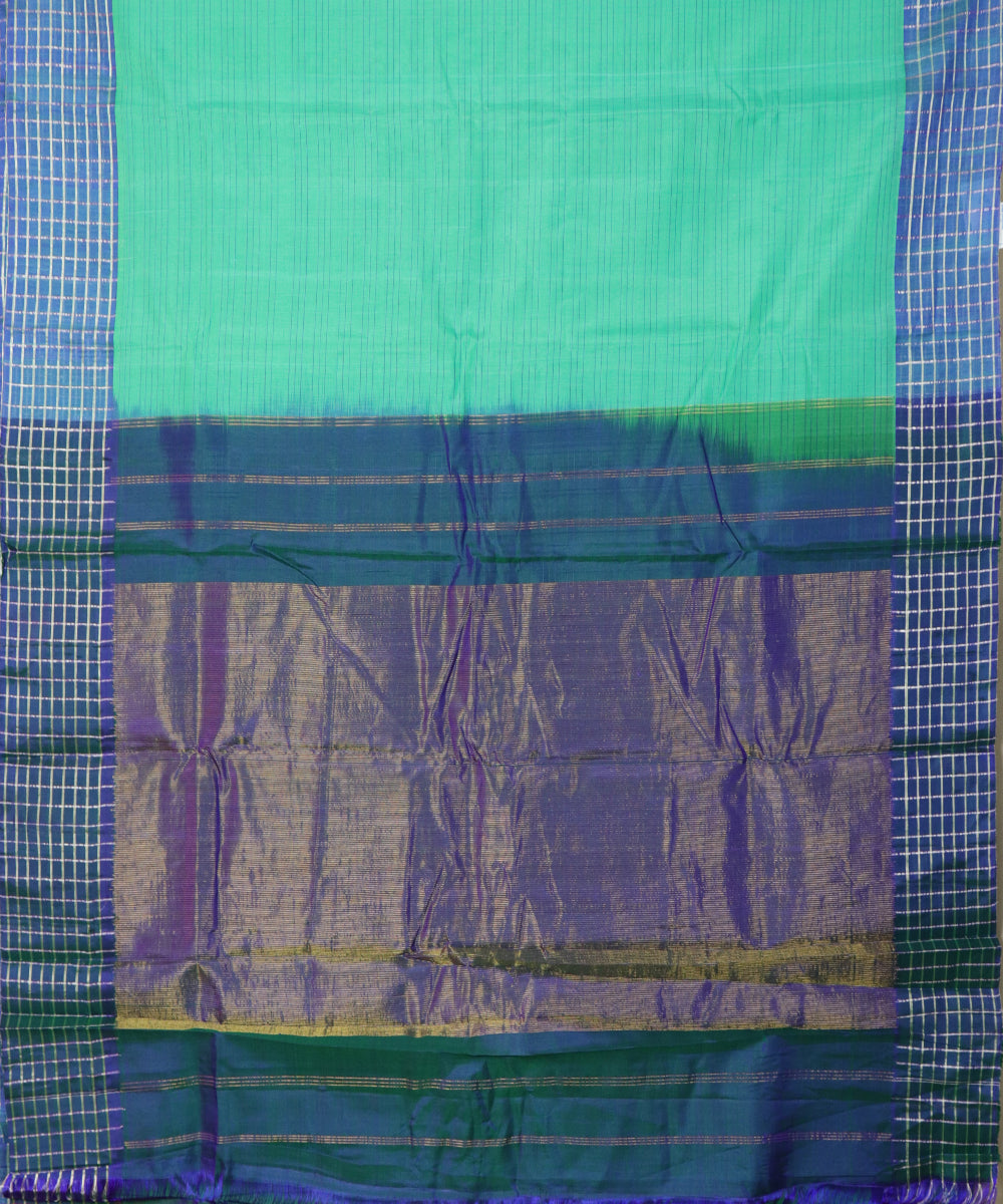 Sky blue Handloom Gadwal SICO saree