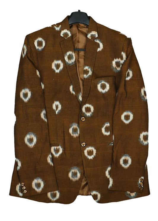 Coffee brown color handloom pochampally blazer