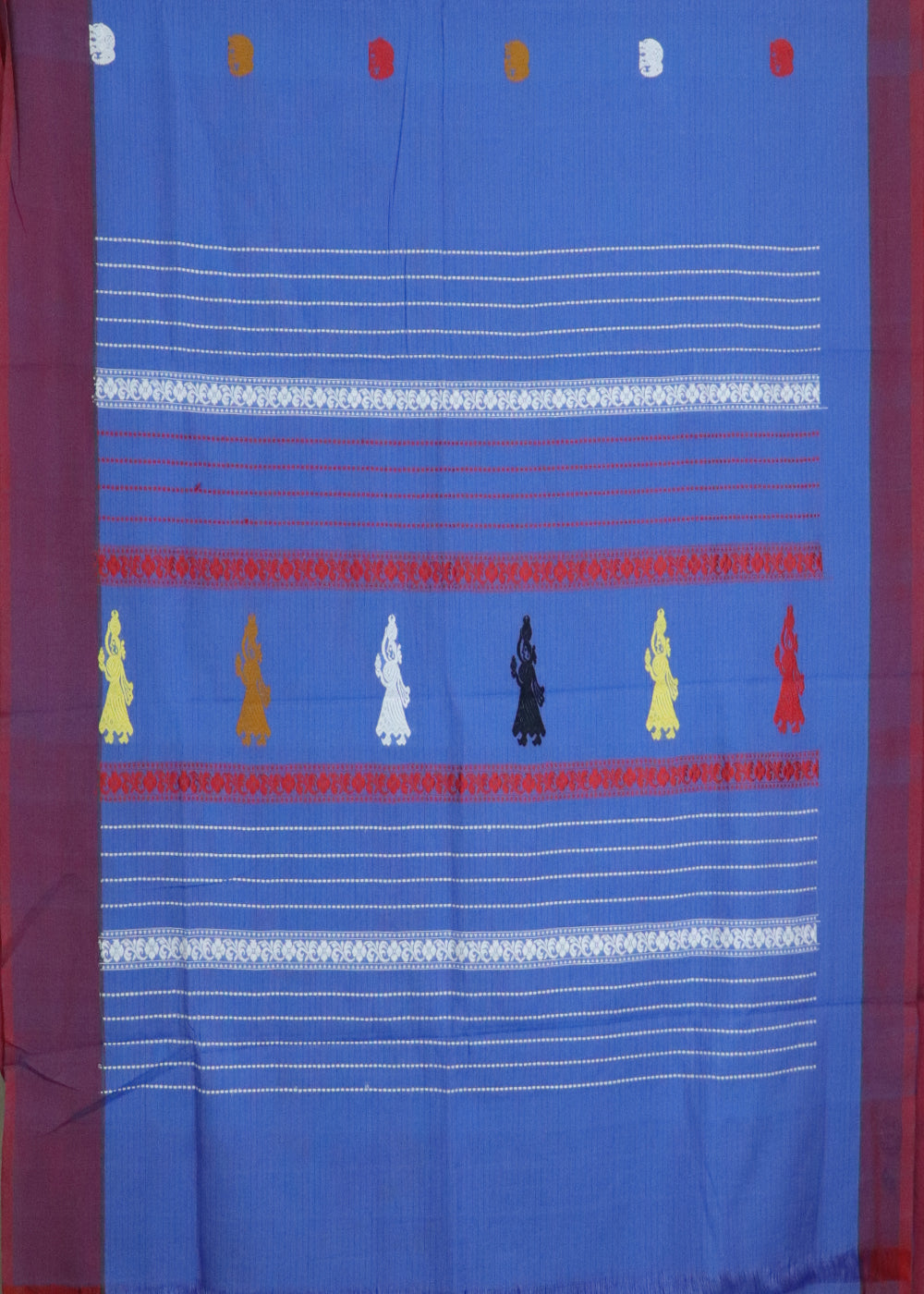 Sapphire blue color gollabhama cotton saree