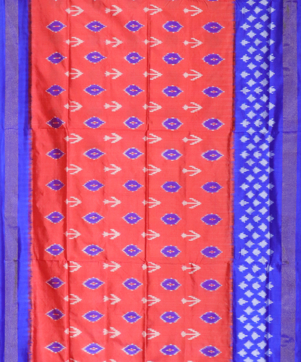 Scarlet red color Pochampally Silk Saree