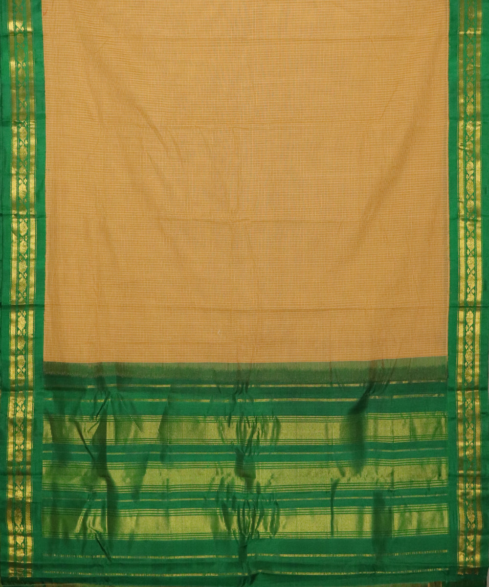 Tawny brown color Gadwal cotton saree