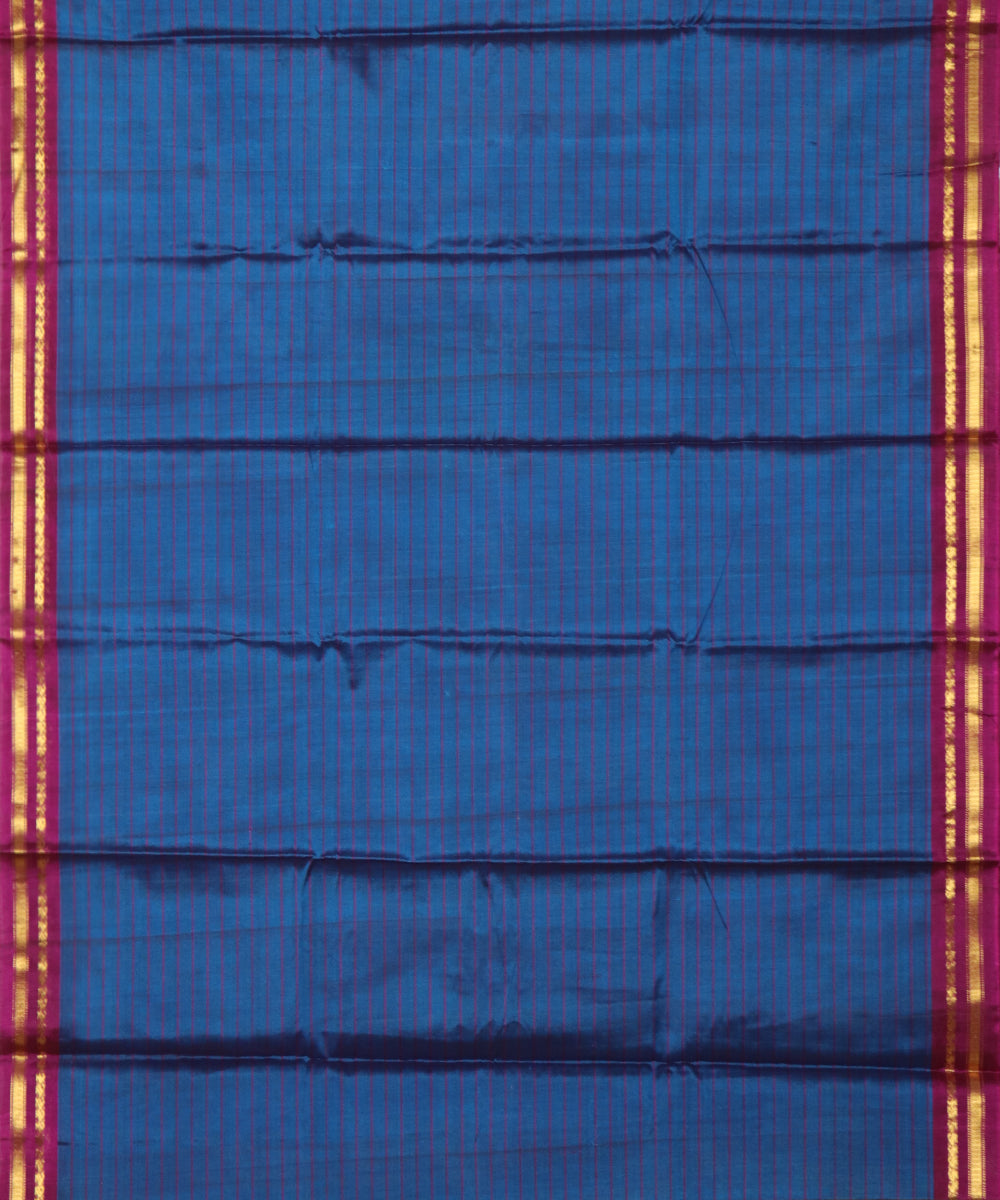 Sapphire blue Handloom Gadwal SICO saree