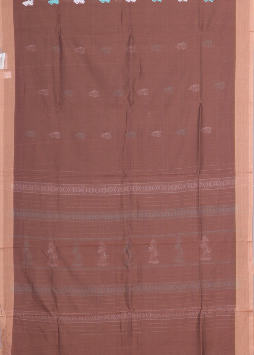 Cinnamon brown color gollabhama cotton saree