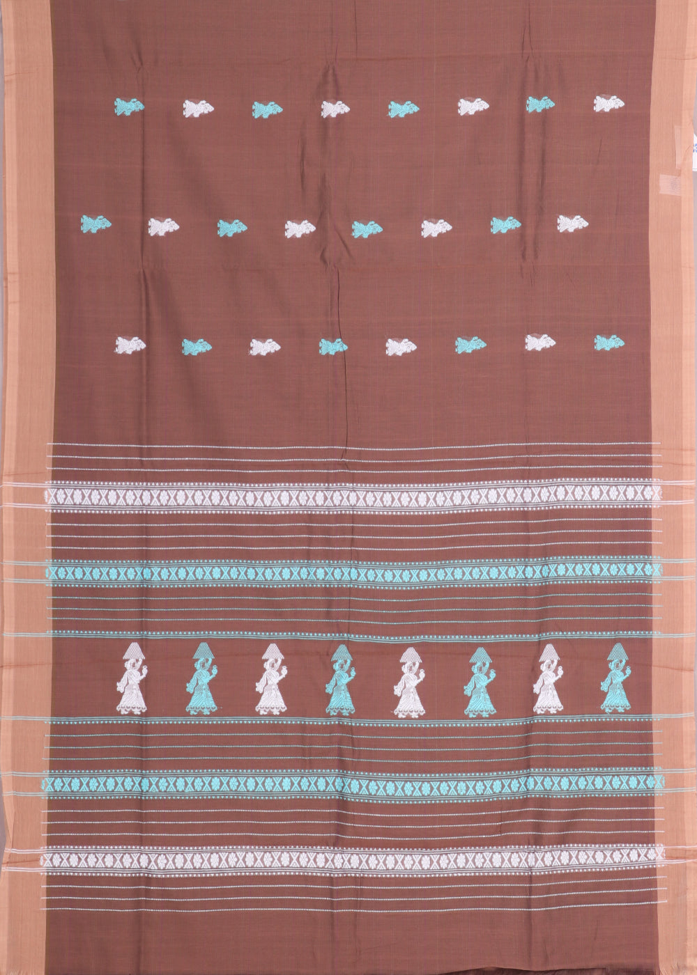 Cinnamon brown color gollabhama cotton saree